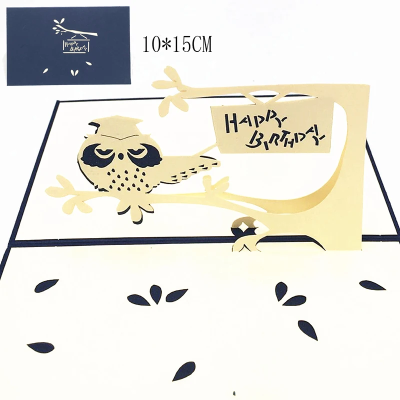 1pcs Happy Birthday Owl Laser Cut 3D Pop Up Greeting Card With Envelope Postcard Invitation For Birthday Wedding Party Supplies
1pcs Happy Birthday Owl Laser Cut 3D Pop Up Greeting Card With Envelope Postcard Invitation For Birthday Wedding Party Supplies