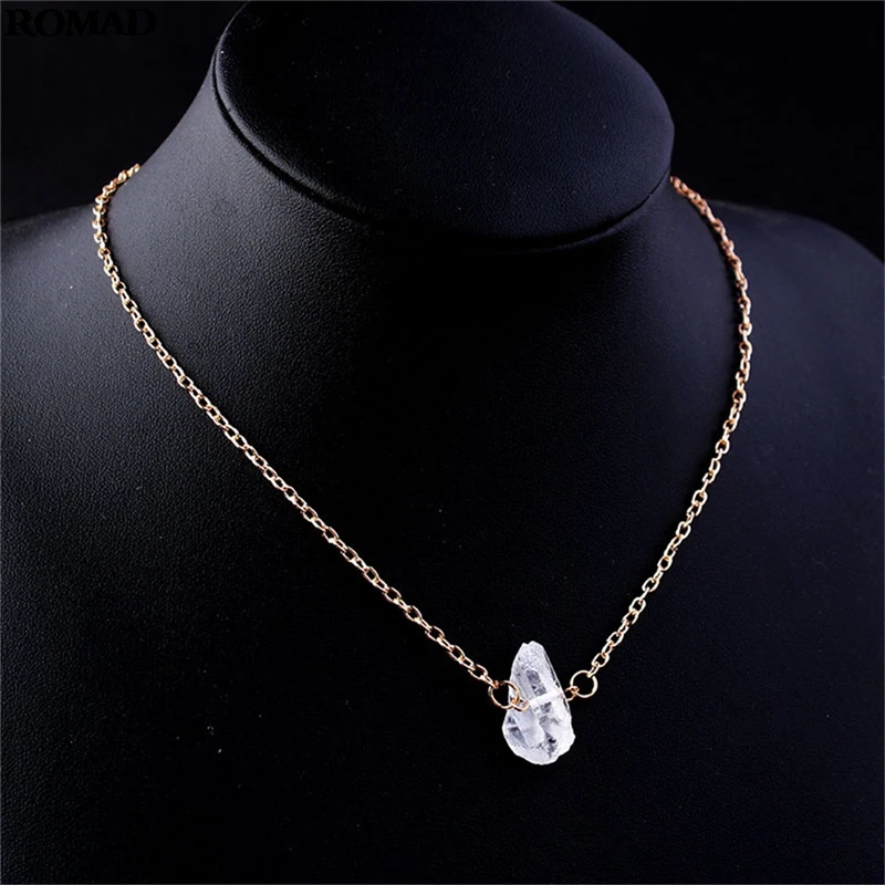 ROMAD High Quality Raw Clear Quartz Necklace Dainty Gold Chain Jewelry Healing Crystal Necklace Long Quartz Necklace A40
ROMAD High Quality Raw Clear Quartz Necklace Dainty Gold Chain Jewelry Healing Crystal Necklace Long Quartz Necklace A40