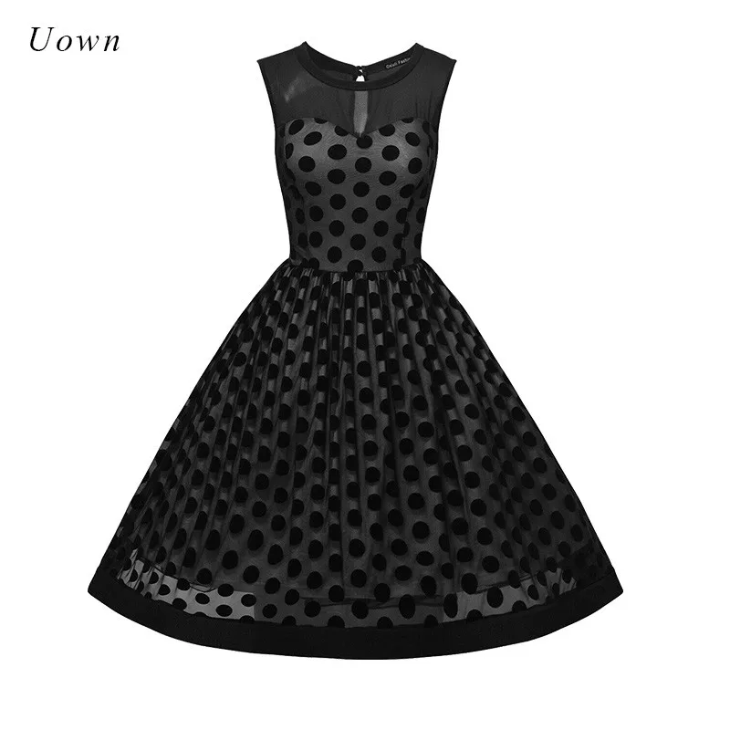 1950s Navy Black Red Polka Dot Vintage Swing Dress Women Sleeveless Mesh Knee Length Pin up Dresses Lady Summer Rockabilly Dress
1950s Navy Black Red Polka Dot Vintage Swing Dress Women Sleeveless Mesh Knee Length Pin up Dresses Lady Summer Rockabilly Dress