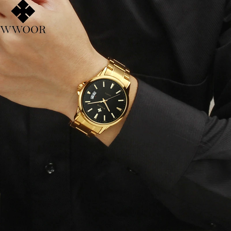 WWOOR Mens Watches Top Brand Luxury Golden Steel Men's Business Wristwatch Date Clocks Male Sports Wrist Watch 8833 Gifts ##a
WWOOR Mens Watches Top Brand Luxury Golden Steel Men's Business Wristwatch Date Clocks Male Sports Wrist Watch 8833 Gifts ##a