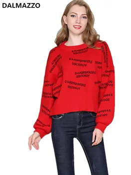 Women Printed Letters Jacquard Rabbit Loose Runway Sweater Ladies Red Black Knitted Long Sleeve Warm Thicken Pullover Sweaters
Women Printed Letters Jacquard Rabbit Loose Runway Sweater Ladies Red Black Knitted Long Sleeve Warm Thicken Pullover Sweaters