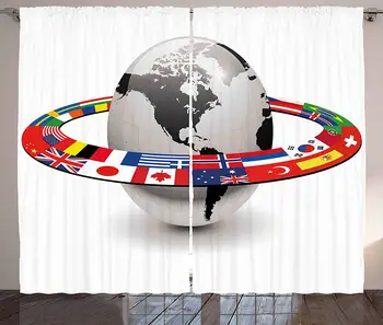 World Curtains Earth Planet with Orbit Made from National Flags International Composition Countries Living Room Bedroom Window
World Curtains Earth Planet with Orbit Made from National Flags International Composition Countries Living Room Bedroom Window