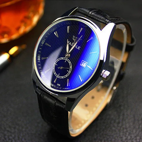 

Yazole Luminous Hands Quartz Watch Fashion Leather Men's Wristwatch Auto Calendar Business Casual Watch Water Resistance 30m