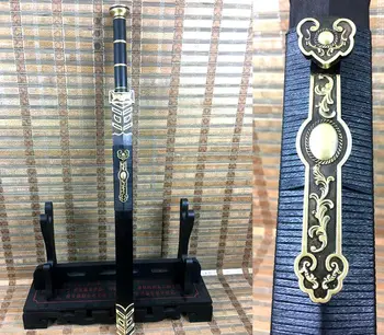 Hand Forging Top Folded Pattern Steel Blade Engroove Full Tang Chinese Han Dynasty Sharp Ebony Wood Saya RUYI Battle Sword
Hand Forging Top Folded Pattern Steel Blade Engroove Full Tang Chinese Han Dynasty Sharp Ebony Wood Saya RUYI Battle Sword