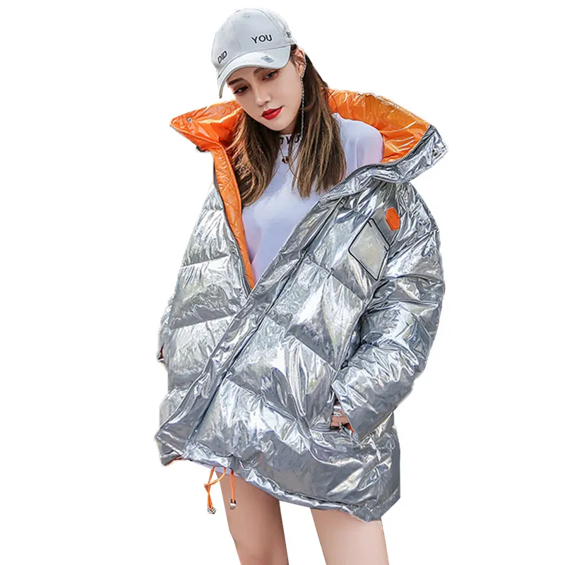 2019 Short Winter Jacket Women Fashion Silver Bright Hooded Thicken Warm Padded Coat Loose High Quality Casaco Feminino 870
2019 Short Winter Jacket Women Fashion Silver Bright Hooded Thicken Warm Padded Coat Loose High Quality Casaco Feminino 870