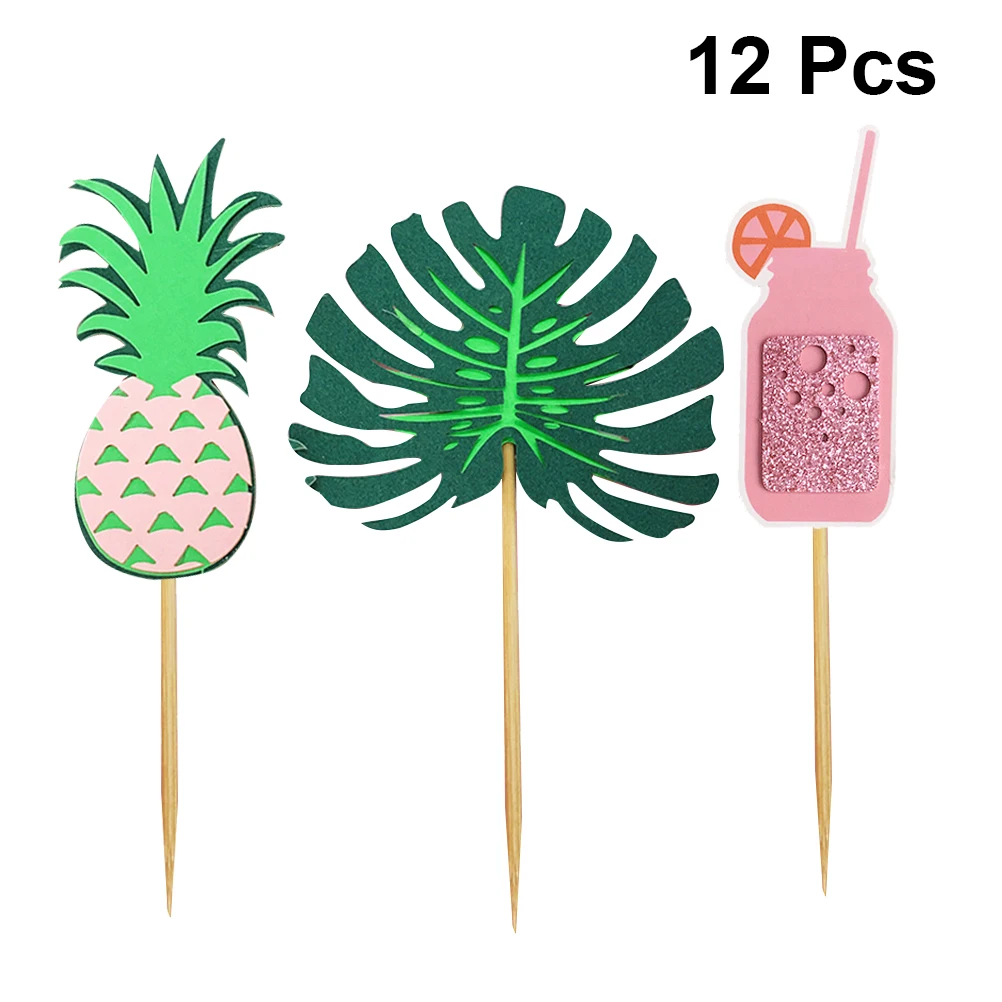 12Pcs Hawaiian Party Cupcake Toppers Green Leaf Pineapple Drink Shaped Creative Cupcake Picks Decoration For Party
12Pcs Hawaiian Party Cupcake Toppers Green Leaf Pineapple Drink Shaped Creative Cupcake Picks Decoration For Party