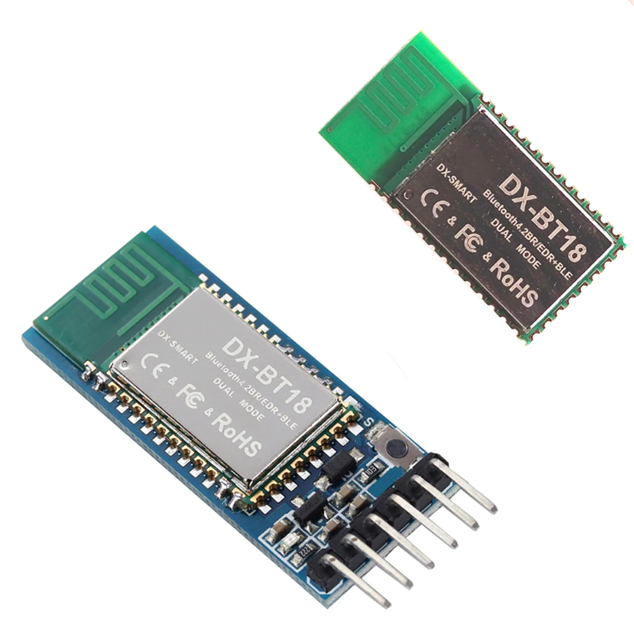 10 pcs DX-BT18 serial port Bluetooth module dual mode SPP2.0 + BLE4.2 transparent compatible HC-05 HC-06 slave mode
10 pcs DX-BT18 serial port Bluetooth module dual mode SPP2.0 + BLE4.2 transparent compatible HC-05 HC-06 slave mode
