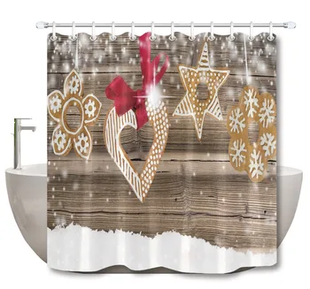 Gingerbread Decorations Wooden Board Shower Curtain Set Waterproof Bathroom Eco-Friendly Polyester Fabric For Home Bathtub Decor
Gingerbread Decorations Wooden Board Shower Curtain Set Waterproof Bathroom Eco-Friendly Polyester Fabric For Home Bathtub Decor