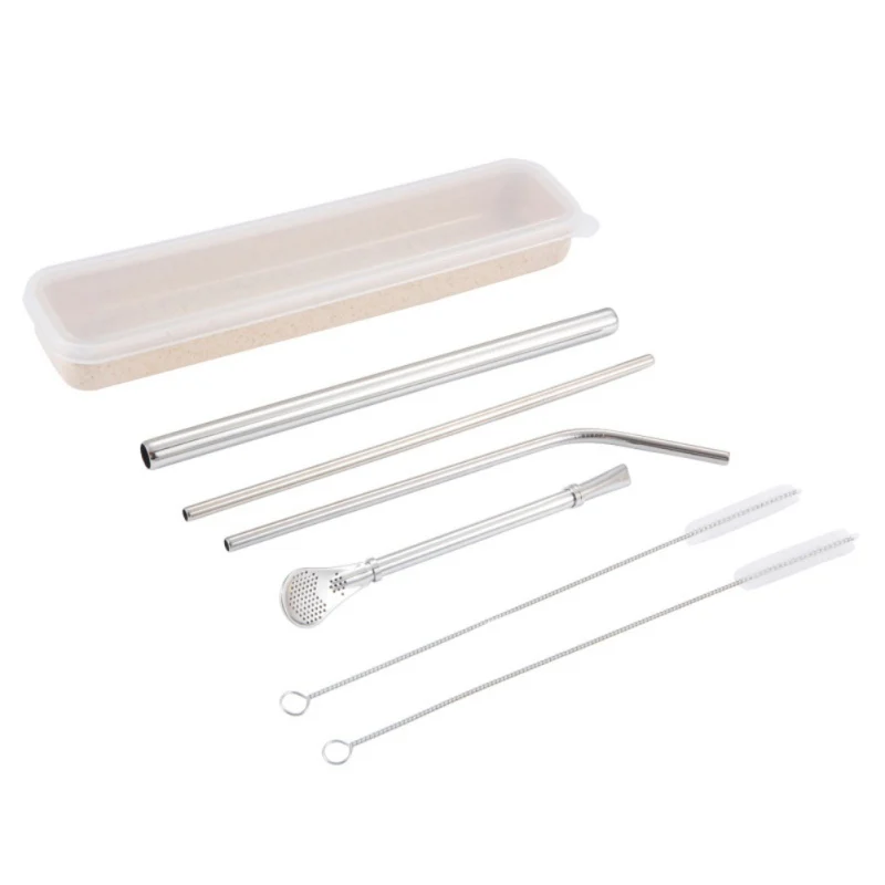 6pcs Stainless Steel Drinking Straws Set With Carry Box Cleaner Brush Spoon Reusable Straw For Milk Tea Coffee Bar Accessories
6pcs Stainless Steel Drinking Straws Set With Carry Box Cleaner Brush Spoon Reusable Straw For Milk Tea Coffee Bar Accessories