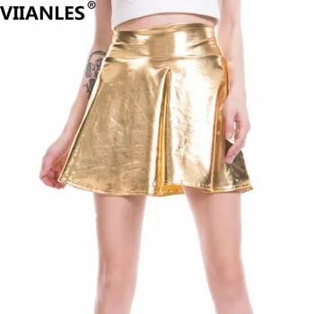 VIIANLES Summer Sexy Skirt Women PU High Waist Short Mini Skirt Party Faux Leather Pleated Skirts Silver Gold Black Dance Bottom
VIIANLES Summer Sexy Skirt Women PU High Waist Short Mini Skirt Party Faux Leather Pleated Skirts Silver Gold Black Dance Bottom