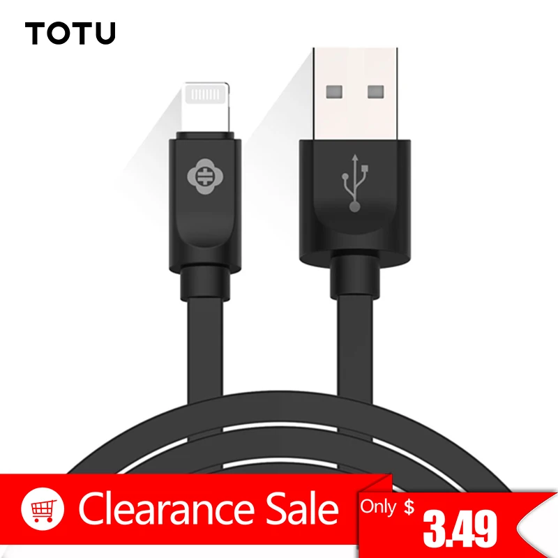 Фото TOTU USB Cable For iPhone XS Max XR X 8 7 6 6s Plus 5 5S SE iPad Pro 2.4A Fast Charging Charger Data Cord Mobile Phone Cables | Мобильные