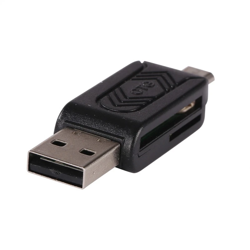 

2 in 1 USB OTG Card Reader Micro USB OTG TF/SD Card Reader Phone Extension Headers Flash Drive Adapter For Smartphone PC 4 Color