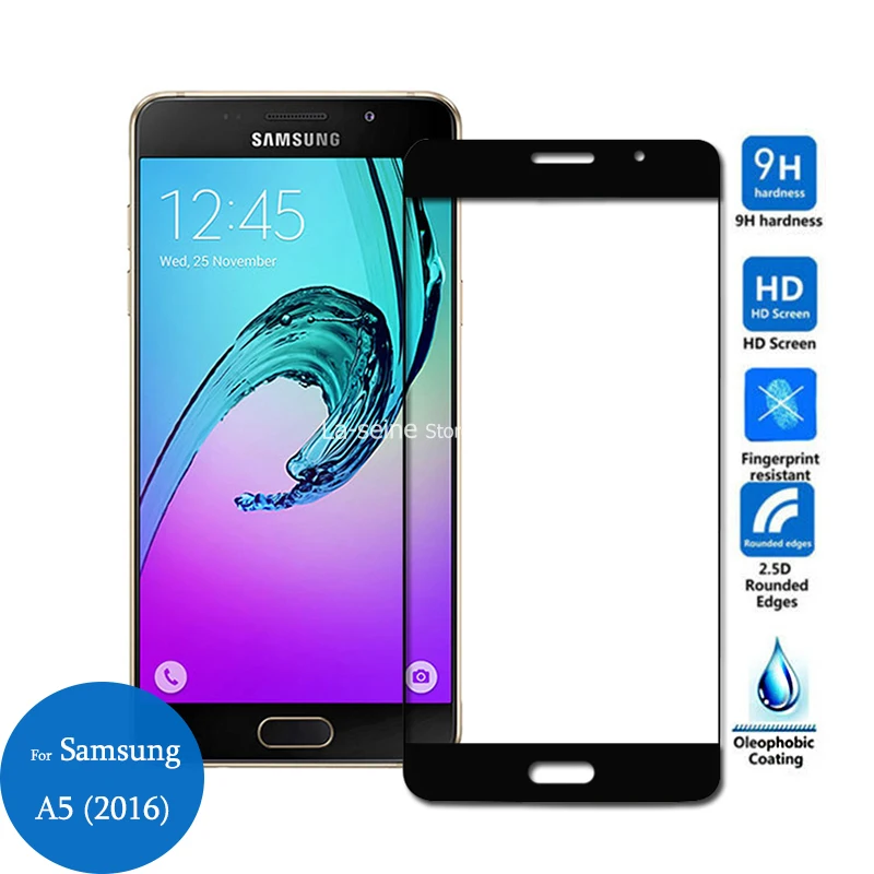 Для samsung Galaxy A5 (2016) закаленное стекло полное покрытие экрана протектор 9H 2.5D