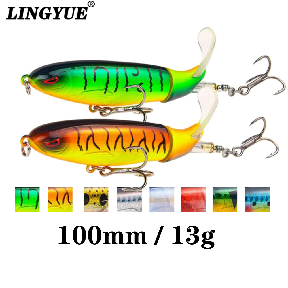 LINGYUE Whopper Popper 100 мм 13 г Topwater приманка для рыбалки жесткая искусственная наживка