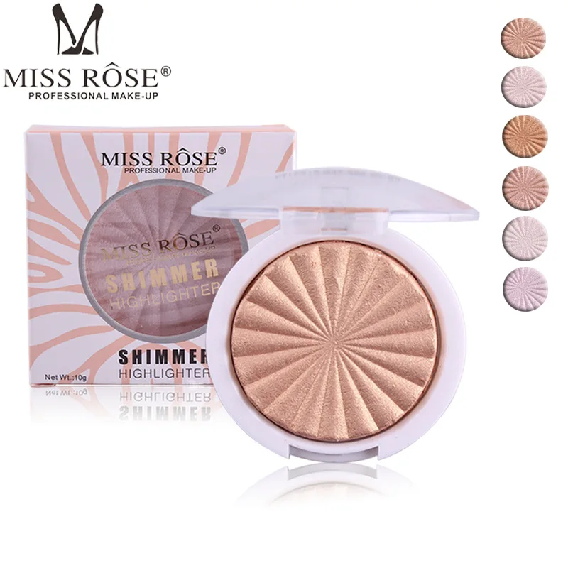 

1 Piece Miss Rose Base Makeup Shimmer Highlighter Brighten Illuminator Powder Palette silhouette Bronzer Glow kit Concealer