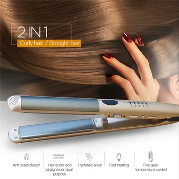 2 in 1 Titanium Hair straightener Brush Curler Straightening iron Temperature Adjustment Hair Curling Iron Wave Styling Tools
2 in 1 Titanium Hair straightener Brush Curler Straightening iron Temperature Adjustment Hair Curling Iron Wave Styling Tools