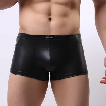 Cockcon Sexy Underwear Men Faux Leather Boxers Shorts Low Waist Pouch Underpants Cueca Masculina ropa interior hombre M-XXL
Cockcon Sexy Underwear Men Faux Leather Boxers Shorts Low Waist Pouch Underpants Cueca Masculina ropa interior hombre M-XXL