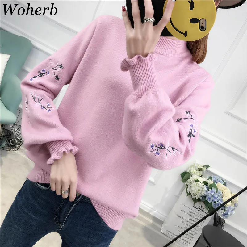 Woherb Turtleneck Pullover Elegant Flower Embroidery 2019 Winter Sweater Women Korean Ruffles Jumper Pull Femme Hiver 20370
Woherb Turtleneck Pullover Elegant Flower Embroidery 2019 Winter Sweater Women Korean Ruffles Jumper Pull Femme Hiver 20370