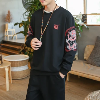 Tracksuits Men Autumn Winter men's Sets Dragon embroidery Sweat Suit Men Set Sweatshirts+Pants Outwear SportsSuit Sweatpant 
Tracksuits Men Autumn Winter men's Sets Dragon embroidery Sweat Suit Men Set Sweatshirts+Pants Outwear SportsSuit Sweatpant