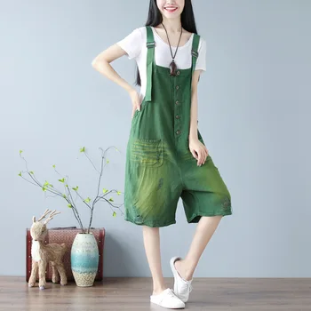 Cotton Linen Wide leg Bib pants Mori Girl Thin Baggy Jumpsuit Ripped Hip-Hop Overalls Suspenders Knee Length Trousers YT7231
Cotton Linen Wide leg Bib pants Mori Girl Thin Baggy Jumpsuit Ripped Hip-Hop Overalls Suspenders Knee Length Trousers YT7231