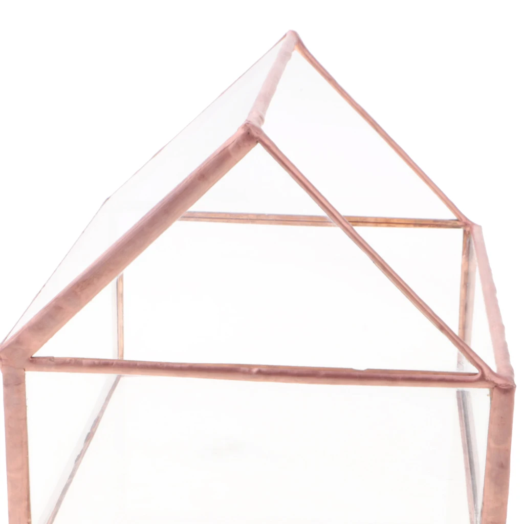 Glass House Terrarium Container Geometric Succulent Planter Wedding Card Box Decor