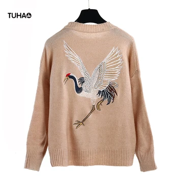 TUHAO Spring Autumn O-neck Casual Pullover Sweater Female Crane Embroidery Korean Version Knitted Tops Women TS7083
TUHAO Spring Autumn O-neck Casual Pullover Sweater Female Crane Embroidery Korean Version Knitted Tops Women TS7083