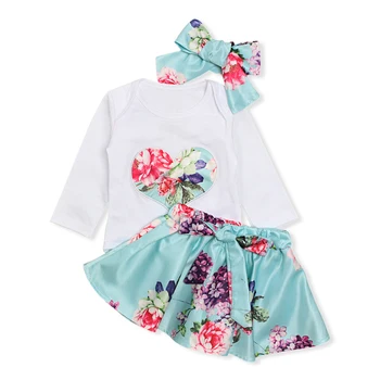 Newborn Infant Baby Girls Floral Heart Romper Tops+Skirts+Headbands 3PCS Outfits Clothes Set Floral Long Sleeve Casual Clothes
Newborn Infant Baby Girls Floral Heart Romper Tops+Skirts+Headbands 3PCS Outfits Clothes Set Floral Long Sleeve Casual Clothes