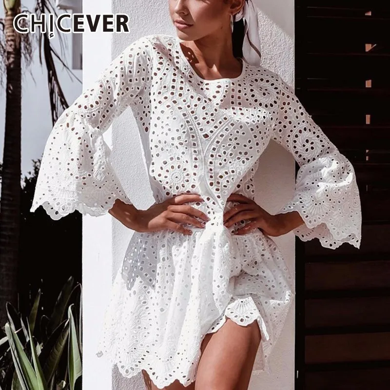 CHICEVER Summer Casual Solid Hollow Out Dress For Women O Neck Half Flare Sleeve Loose A-line Mini The Dresses 2019 Fashion New
CHICEVER Summer Casual Solid Hollow Out Dress For Women O Neck Half Flare Sleeve Loose A-line Mini The Dresses 2019 Fashion New