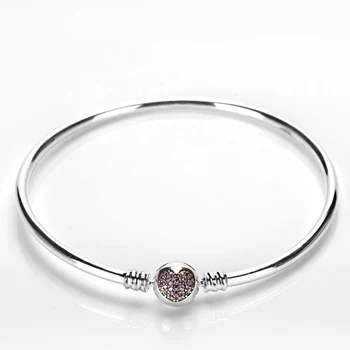 925 Sterling Silver Charm Bead Sparkling Heart Bangle with Pink CZ fit Original Silver 925 Charms For Women Jewelry Hot Sale
925 Sterling Silver Charm Bead Sparkling Heart Bangle with Pink CZ fit Original Silver 925 Charms For Women Jewelry Hot Sale