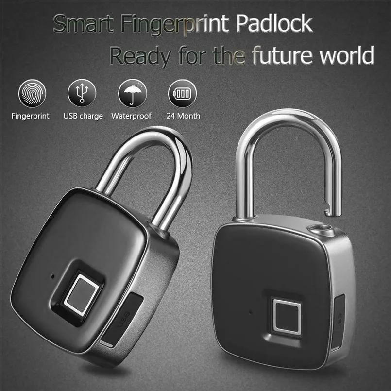 P3 Smart Fingerprint Lock IP66 Waterproof Keyless Anti-theft Padlock Suitcase Door Lock USB Charging 3E04
P3 Smart Fingerprint Lock IP66 Waterproof Keyless Anti-theft Padlock Suitcase Door Lock USB Charging 3E04