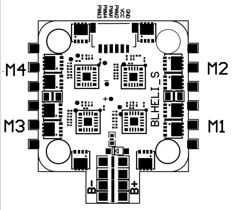 4-in-1-15A-ESC-2S-4S-BLHeli-S-Firmware-ESC-DShot600-20-20mm-Hole-Distance (3)