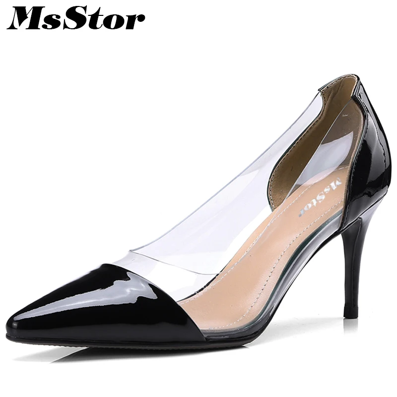 MsStor Pointed Toe Thin Heels Women Pumps Fashion Transparent Shallow High Heels Women Shoes Spring Women Stiletto heel Shoes 
MsStor Pointed Toe Thin Heels Women Pumps Fashion Transparent Shallow High Heels Women Shoes Spring Women Stiletto heel Shoes