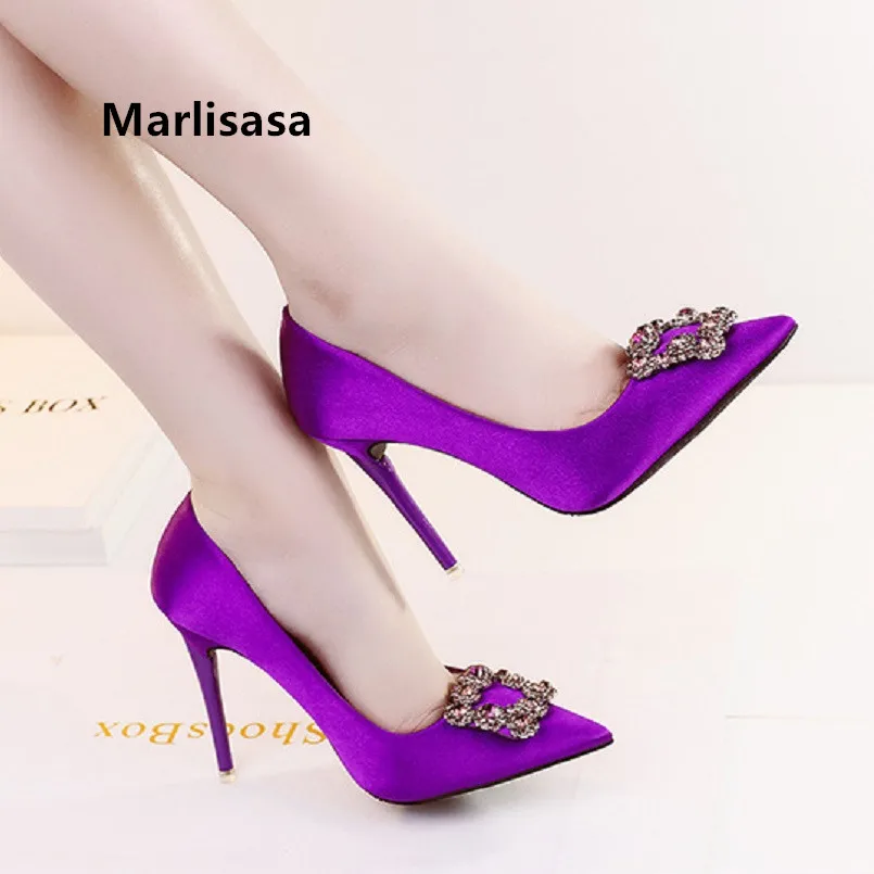 Фото Женские туфли с острым носком Marlisasa фиолетовые лодочки на - купить