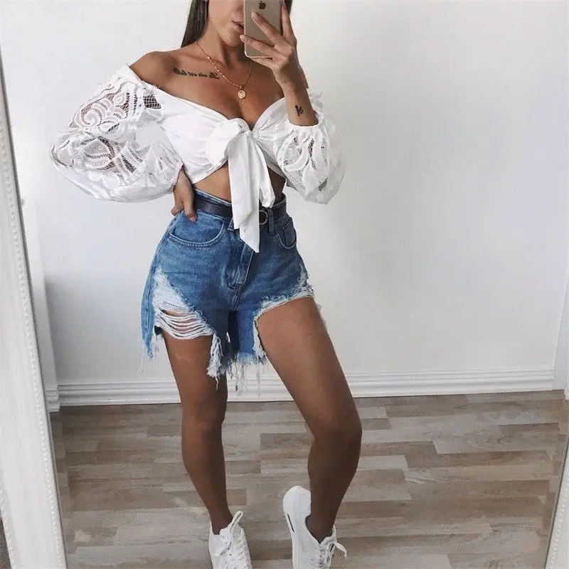 2018 Sexy Off Shoulder Tops Summer Autumn Women Long Lace sleeve Blouse Bowknot v Neck Shirts Casual Loose Blusas Plus Size
2018 Sexy Off Shoulder Tops Summer Autumn Women Long Lace sleeve Blouse Bowknot v Neck Shirts Casual Loose Blusas Plus Size