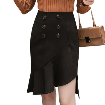 2018 Autumn Elegant Midi Skirt Women Fashion Button Half-length Irregular Solid Skirt Office Ladies High Waist Skirt Plus Size
2018 Autumn Elegant Midi Skirt Women Fashion Button Half-length Irregular Solid Skirt Office Ladies High Waist Skirt Plus Size