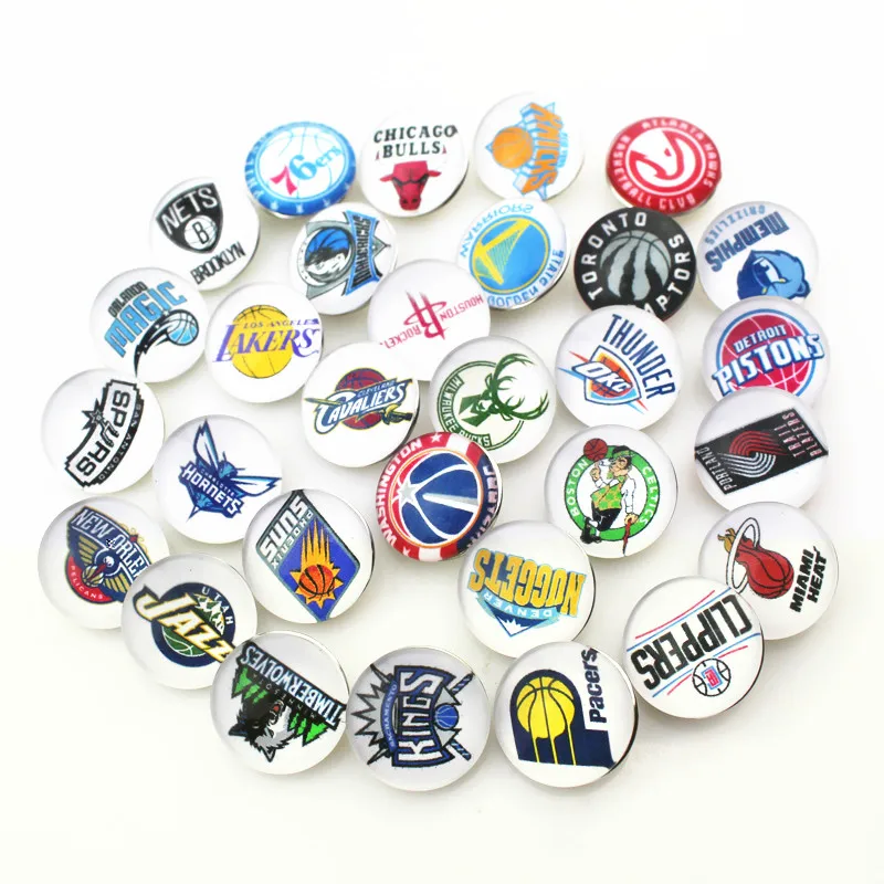 90pcs Mix 30 designs Basketball Snap buttons Glass 18m Sports snap Diy Snaps Jewelry Bracelet&bangles charms | Украшения и