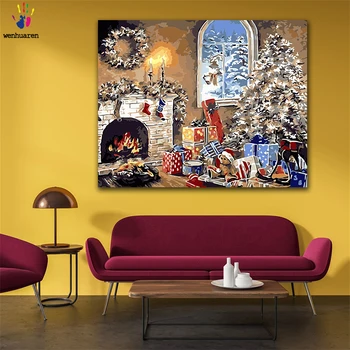DIY Coloring paint by numbers Christmas gift in front of the fireplace figure paintings by numbers with kits 40x50 framed
DIY Coloring paint by numbers Christmas gift in front of the fireplace figure paintings by numbers with kits 40x50 framed