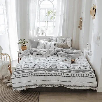Black and white tribal style bed sheets 3pcs single linens 4 pieces 100% cotton bedding set queen size duvet cover sets boho
Black and white tribal style bed sheets 3pcs single linens 4 pieces 100% cotton bedding set queen size duvet cover sets boho