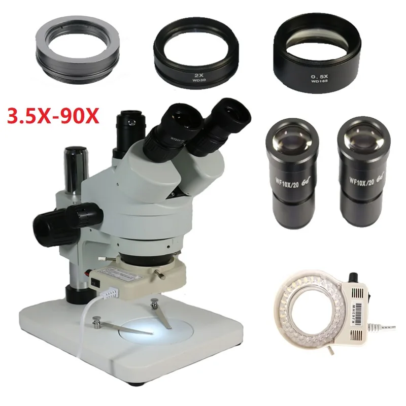 3.5X-90X Simul Focal Electronic industrial Trinocular stereo microscope with 10/20X Eyepiece lens for phone PCB IC repair Tools
3.5X-90X Simul Focal Electronic industrial Trinocular stereo microscope with 10/20X Eyepiece lens for phone PCB IC repair Tools