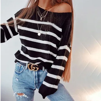 Autumn New Women Casual O-neck Long Sleeve Swaters Girls Fashion Striped Knitted Sweaters Women's Pullovers Top
Autumn New Women Casual O-neck Long Sleeve Swaters Girls Fashion Striped Knitted Sweaters Women's Pullovers Top