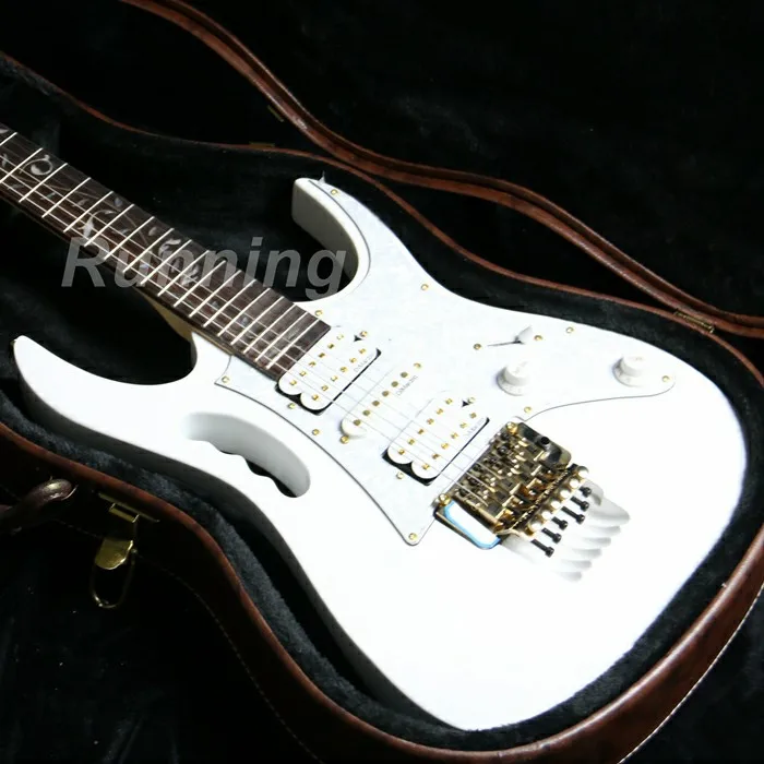 Hot selling white color abalone flower inlay on rosewood fretboard HSH pickups with pearl whte pickguard electric guitar
Hot selling white color abalone flower inlay on rosewood fretboard HSH pickups with pearl whte pickguard electric guitar