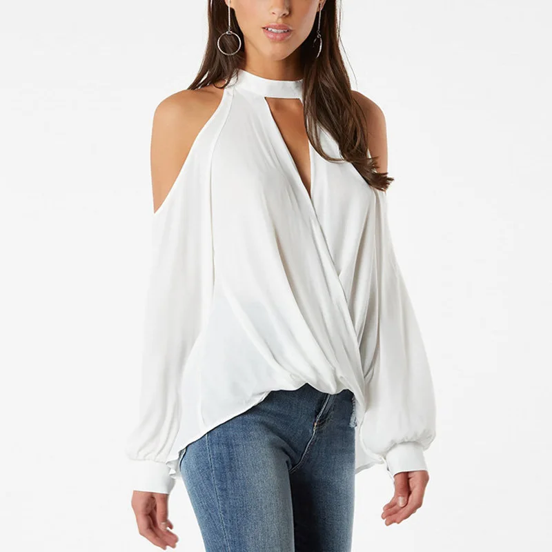 Sexy T shirt Women Autumn Halter Off-shoulder Long Sleeve Loose Shirt Women Tops Blusas Femininas Camisas Mujer T89692
Sexy T shirt Women Autumn Halter Off-shoulder Long Sleeve Loose Shirt Women Tops Blusas Femininas Camisas Mujer T89692
