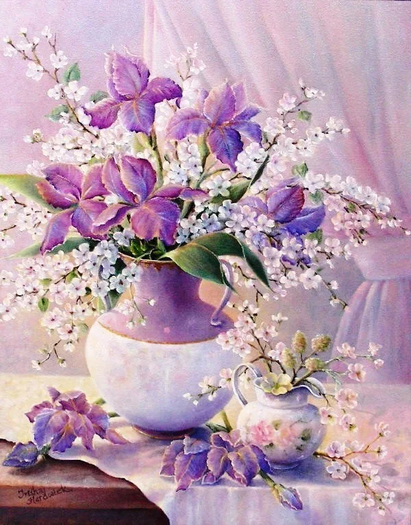 Round,Diamond Embroidery,PURPLE FLOWERS IN VASE,Diamond Painting,Cross Stitch,3D,Diamond Mosaic,Decoration,Needlework,Gift,Craft 
Round,Diamond Embroidery,PURPLE FLOWERS IN VASE,Diamond Painting,Cross Stitch,3D,Diamond Mosaic,Decoration,Needlework,Gift,Craft