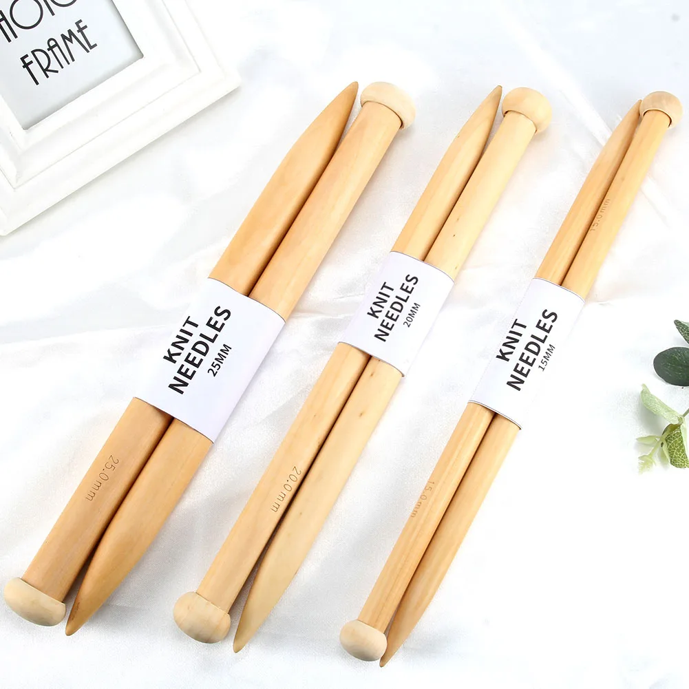 2Pcs/Set 15/20/25mm Wood Knitting Needle Yarn Knitted Accessories for DIY Scarf Sweater
2Pcs/Set 15/20/25mm Wood Knitting Needle Yarn Knitted Accessories for DIY Scarf Sweater
