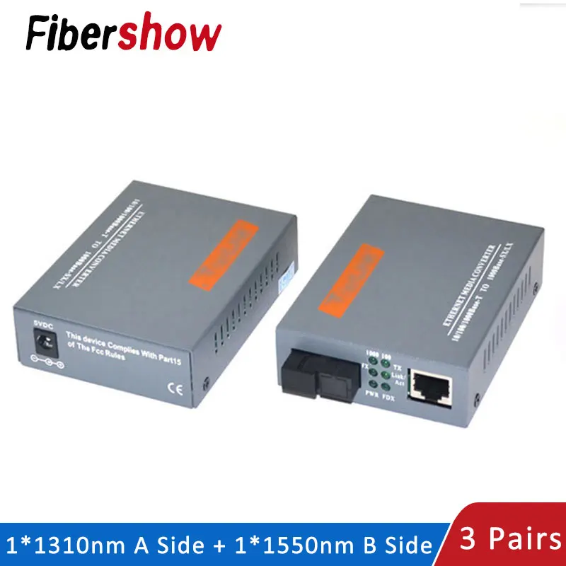 Media Converter HTB-GS-03 Gigabit Fiber Optical 1000Mbps Single Mode Single Fiber SC Port 20KM External Power Supply 3 Pair
Media Converter HTB-GS-03 Gigabit Fiber Optical 1000Mbps Single Mode Single Fiber SC Port 20KM External Power Supply 3 Pair