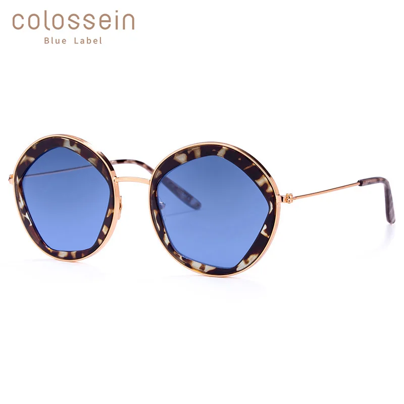 

COLOSSEIN классические солнцезащитные очки женская мода формальные старинные круглые солнцезащитные очки мужские Modis персональные металл синий UV400 очки