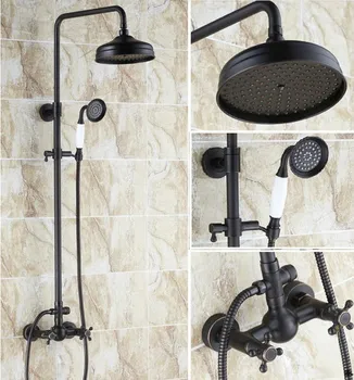Black Oil Rubbed Brass Bathroom Rain Shower Faucet Set Double Cross Handle Mixer Tap Crs048
Black Oil Rubbed Brass Bathroom Rain Shower Faucet Set Double Cross Handle Mixer Tap Crs048