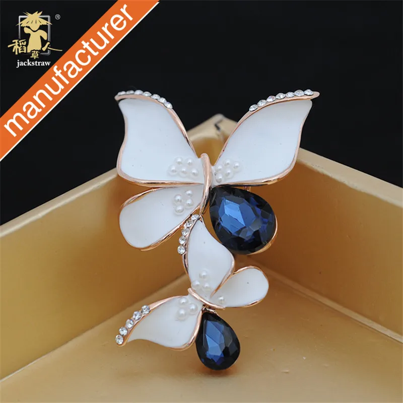 2018 newest fashion double butterfly blue brooch crystal drop glass jewelry for gift wedding women 
2018 newest fashion double butterfly blue brooch crystal drop glass jewelry for gift wedding women