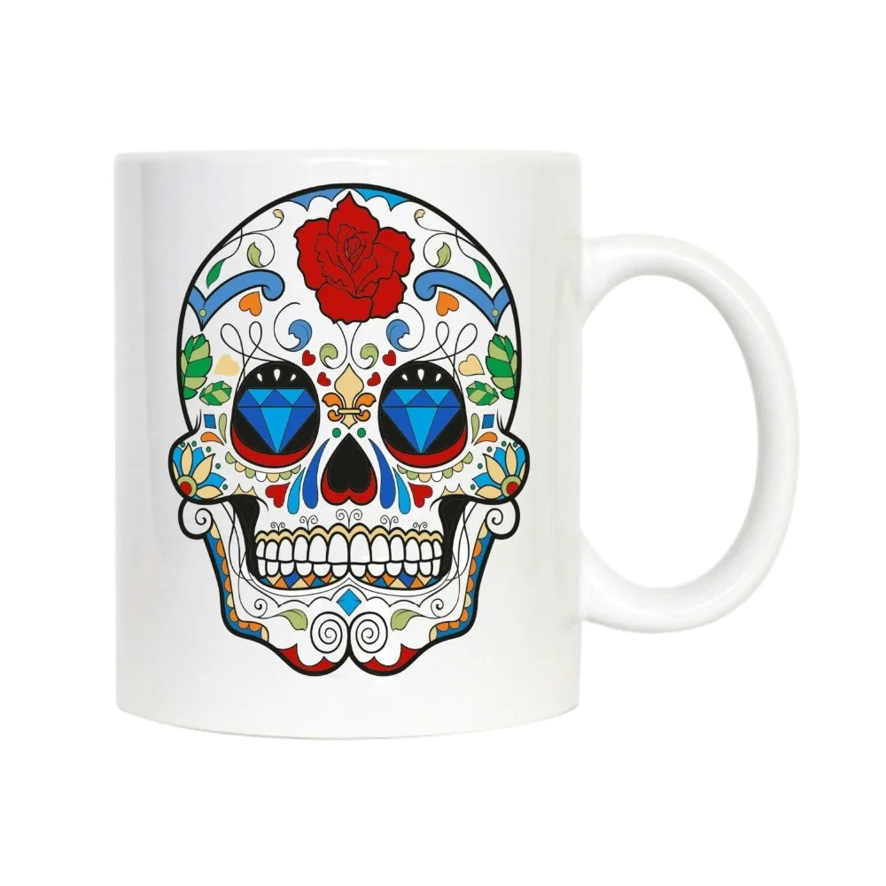 Sugar Skull Mug Coffee Travel Creactive Funny Cups Ceramic White Mugs Home Decal Porcelain Tea Cups Drink Water Milk
Sugar Skull Mug Coffee Travel Creactive Funny Cups Ceramic White Mugs Home Decal Porcelain Tea Cups Drink Water Milk