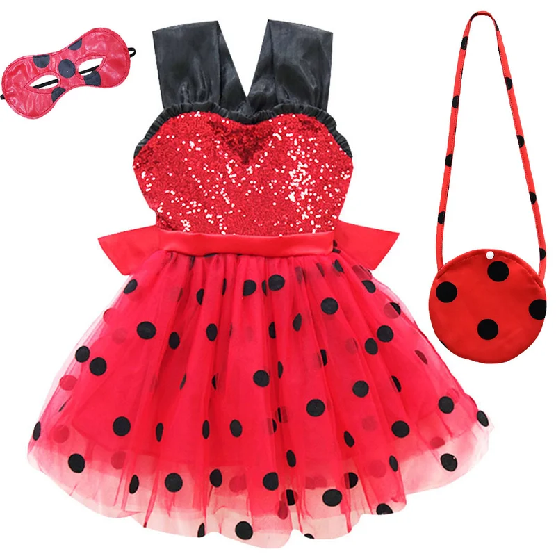 2019 new girls dress Ladybug pettiskirt mask children birthday party Cosplay gift show dress 
2019 new girls dress Ladybug pettiskirt mask children birthday party Cosplay gift show dress